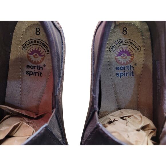 Earth Spirit Dark Brown Flats Faux Leather Cushioned Sz 8 - Picture 8 of 10